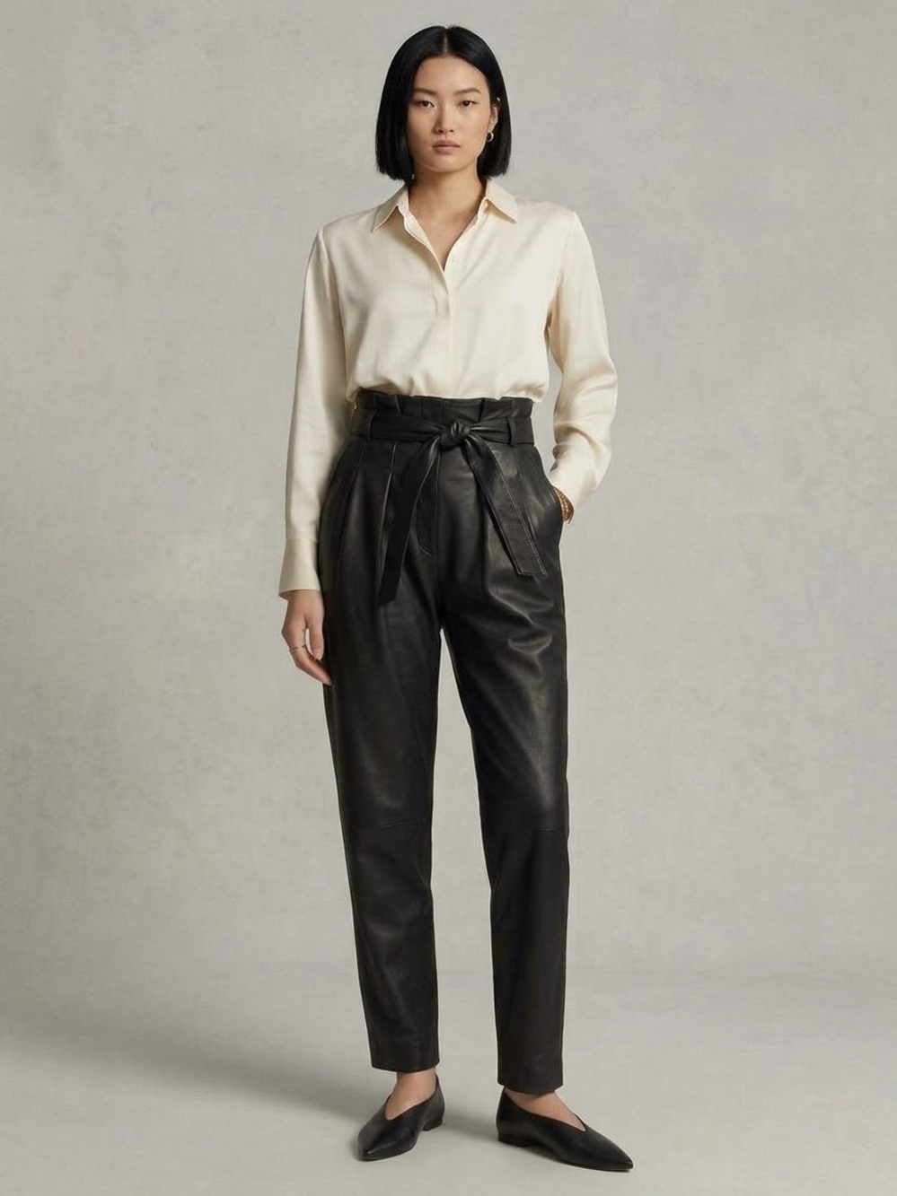 FREE PEOPLE Black Paperbag Pants